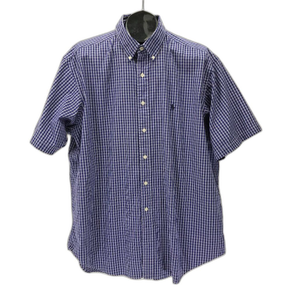 Ralph Lauren Yarmouth Cotton Pinpoint Oxford Shirt Men's Size 17.5 / 34/35 Plaid